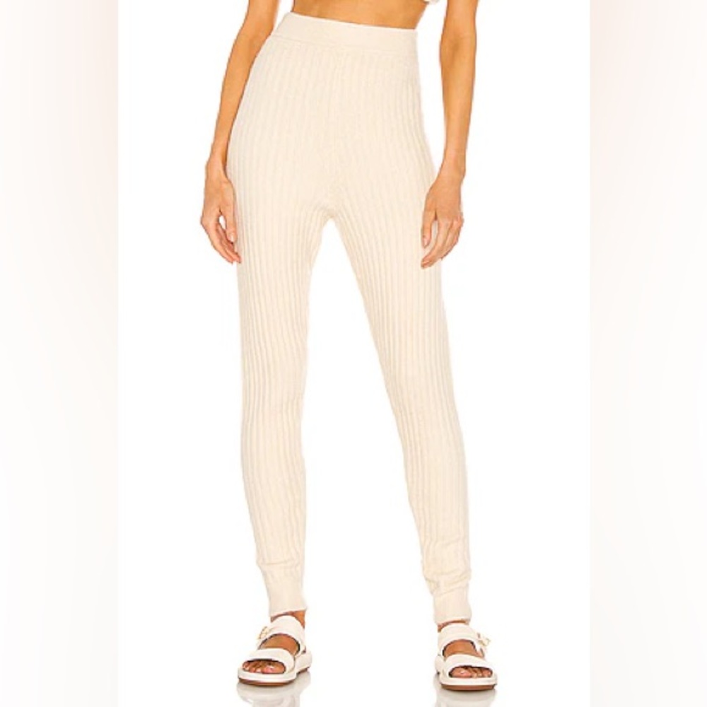 Weekend Stories Revolve Cozy Ribbed Jogger Women M Winter White